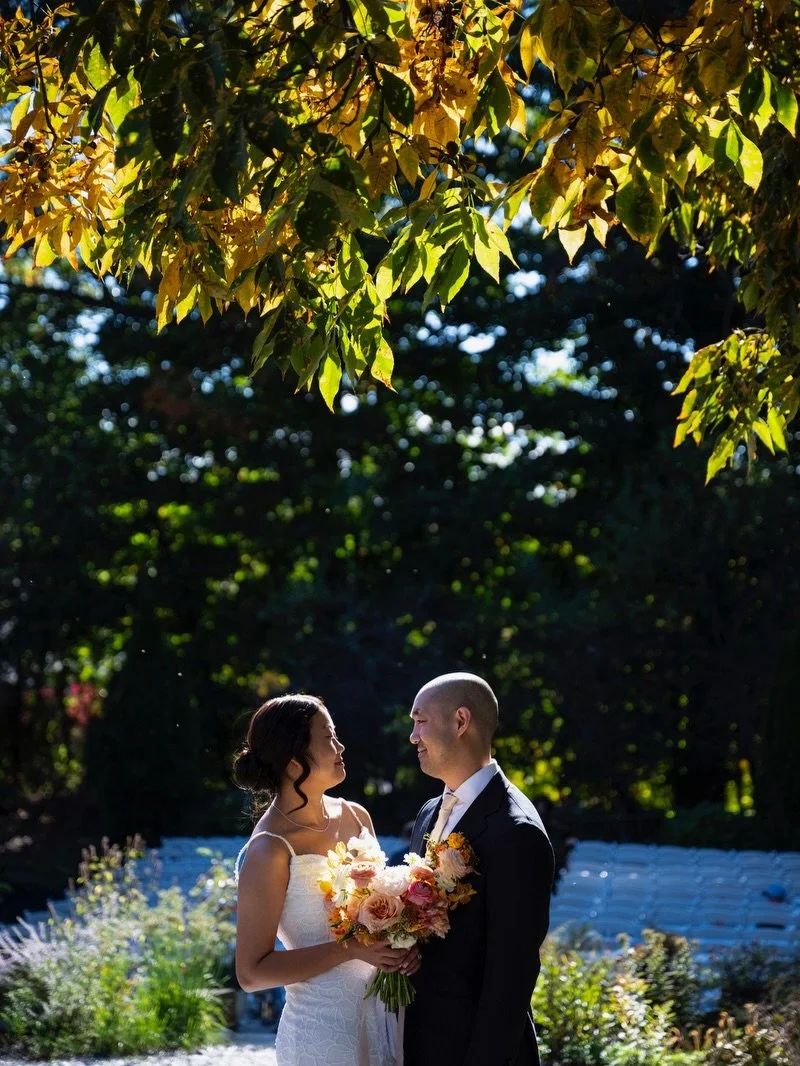 Nora and Andrew (and Nora&rsquo;s gorgeous bouquet) in the glowy October afternoon light. 💛

I can&rsquo;t wait to share more from this beautiful wedding at Herb Lyceum on Saturday!