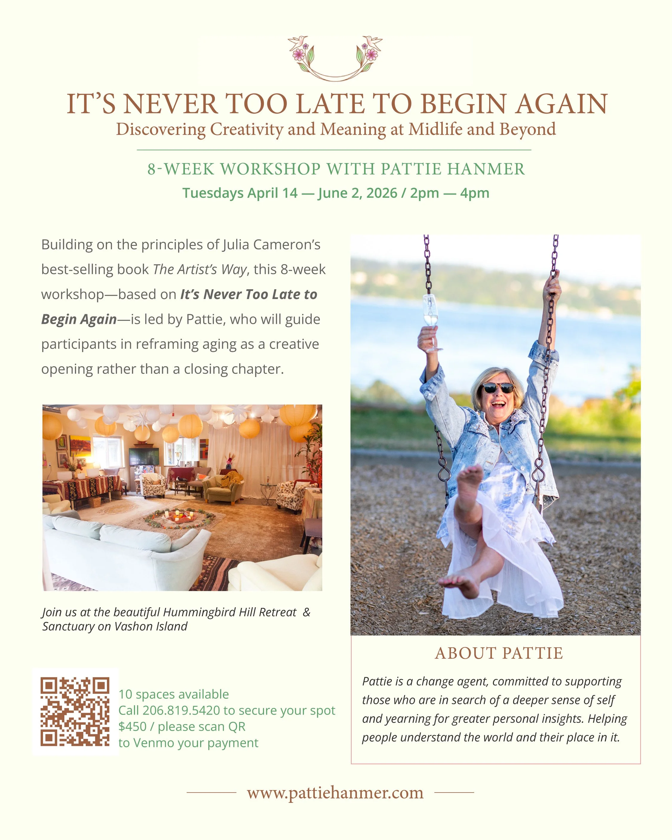 It’s Never Too Late to Begin Again: 8-Week Workshop