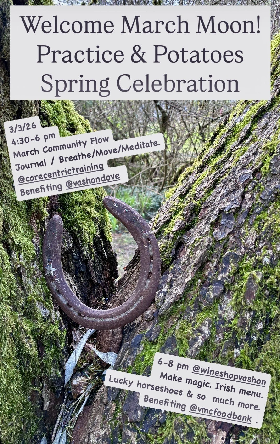 Welcome March Moon!: Practice &amp; Potatoes Spring Celebration