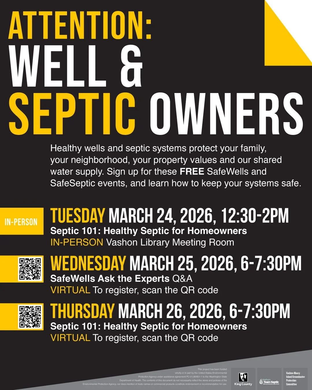 Free Septic and Wells Workshops