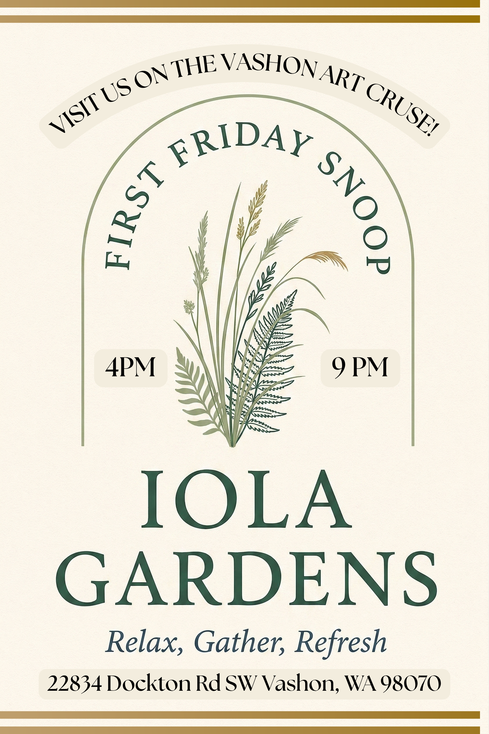 The First Friday Snoop @ Iola Gardens