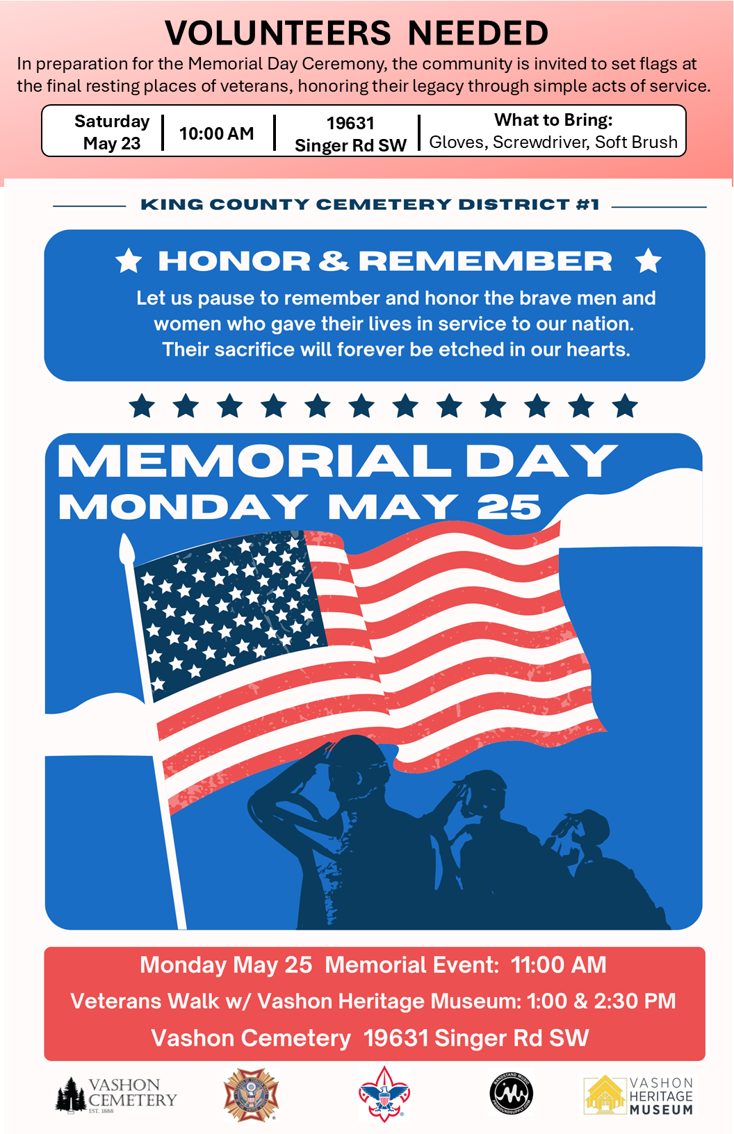 Memorial Day Events at the Vashon Cemetery