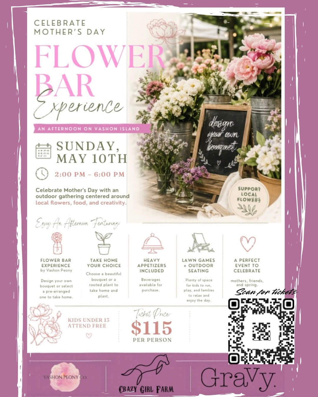 Mother’s Day Flower Bar Experience at Crazy Girl Farm