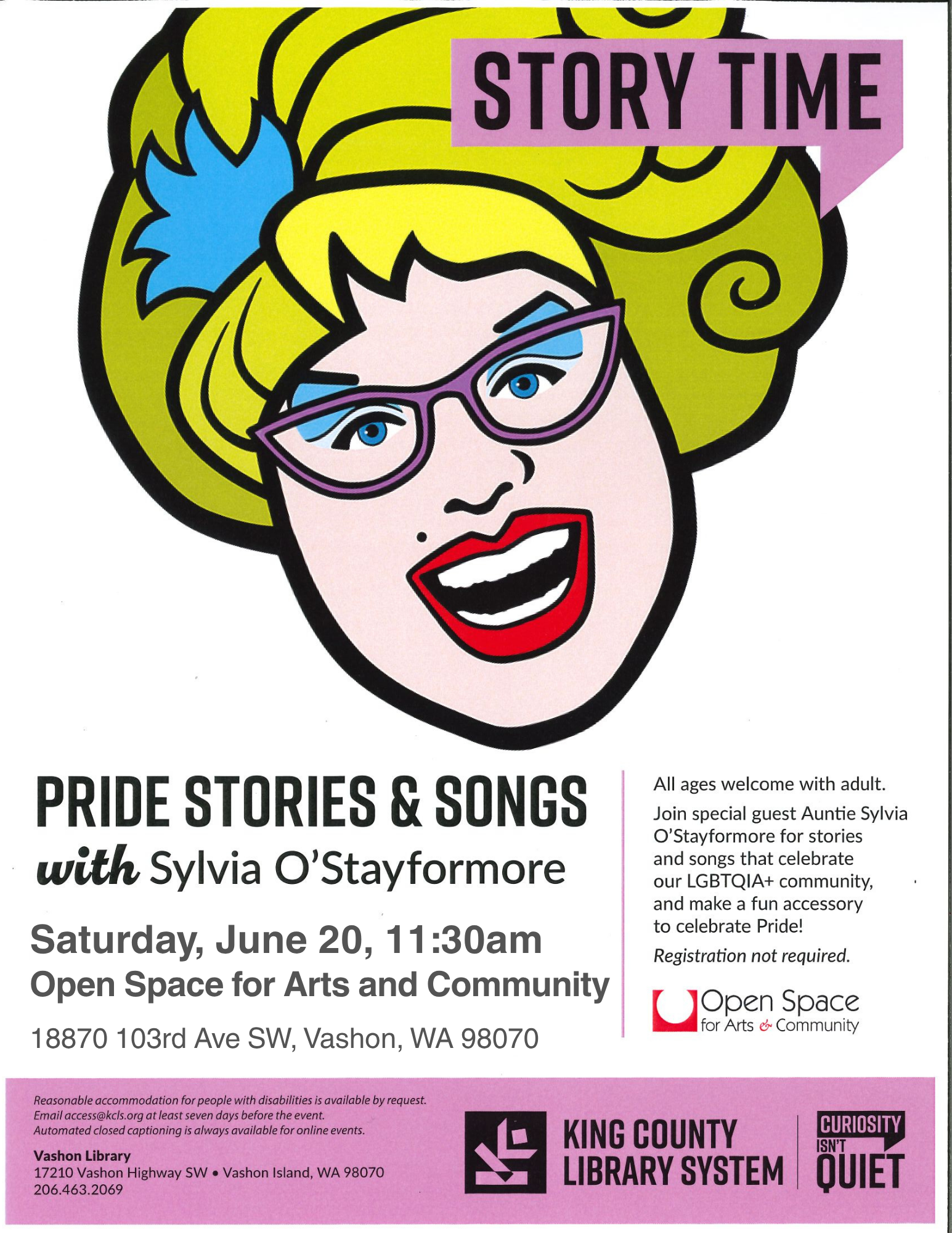 Pride Stories and Songs with Sylvia O'Stayformore