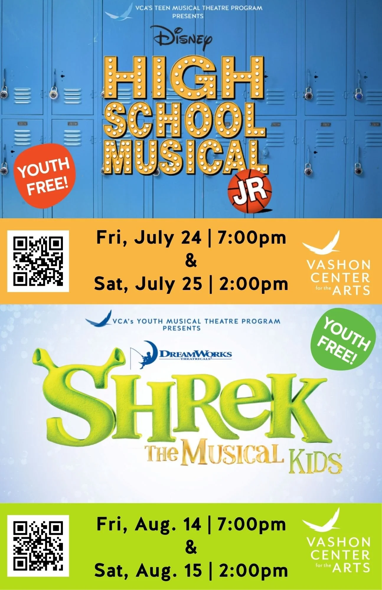 High School Musical, Jr + Shrek the Musical, Jr