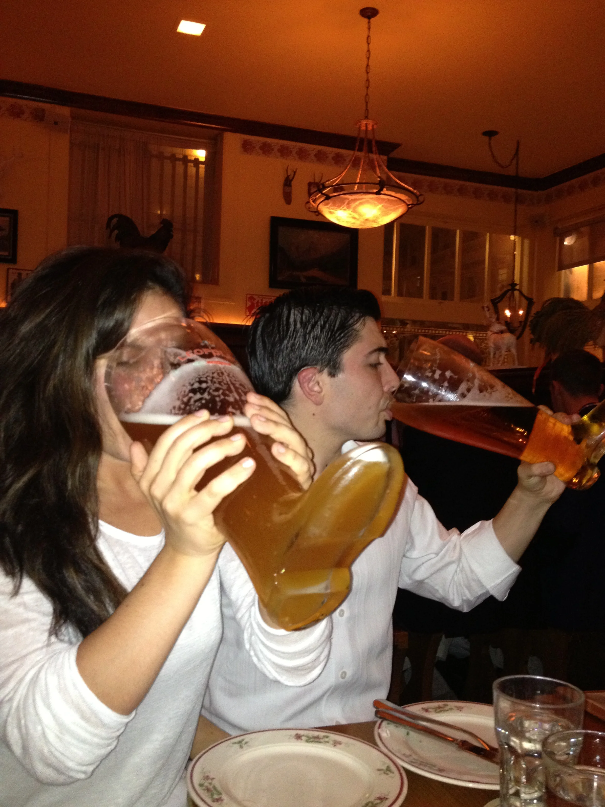 Couples boot drinking at Leopold's