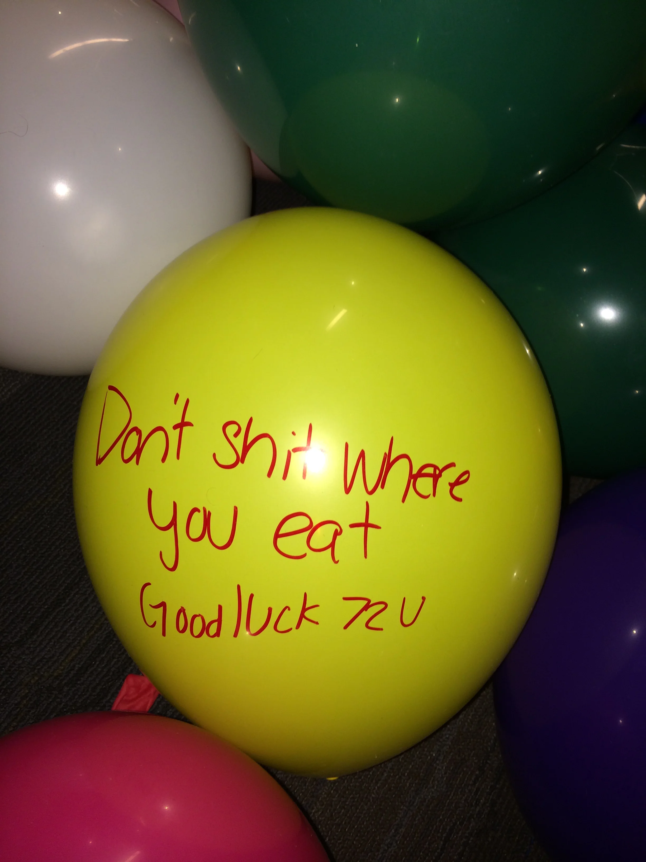 One of many sage balloons.