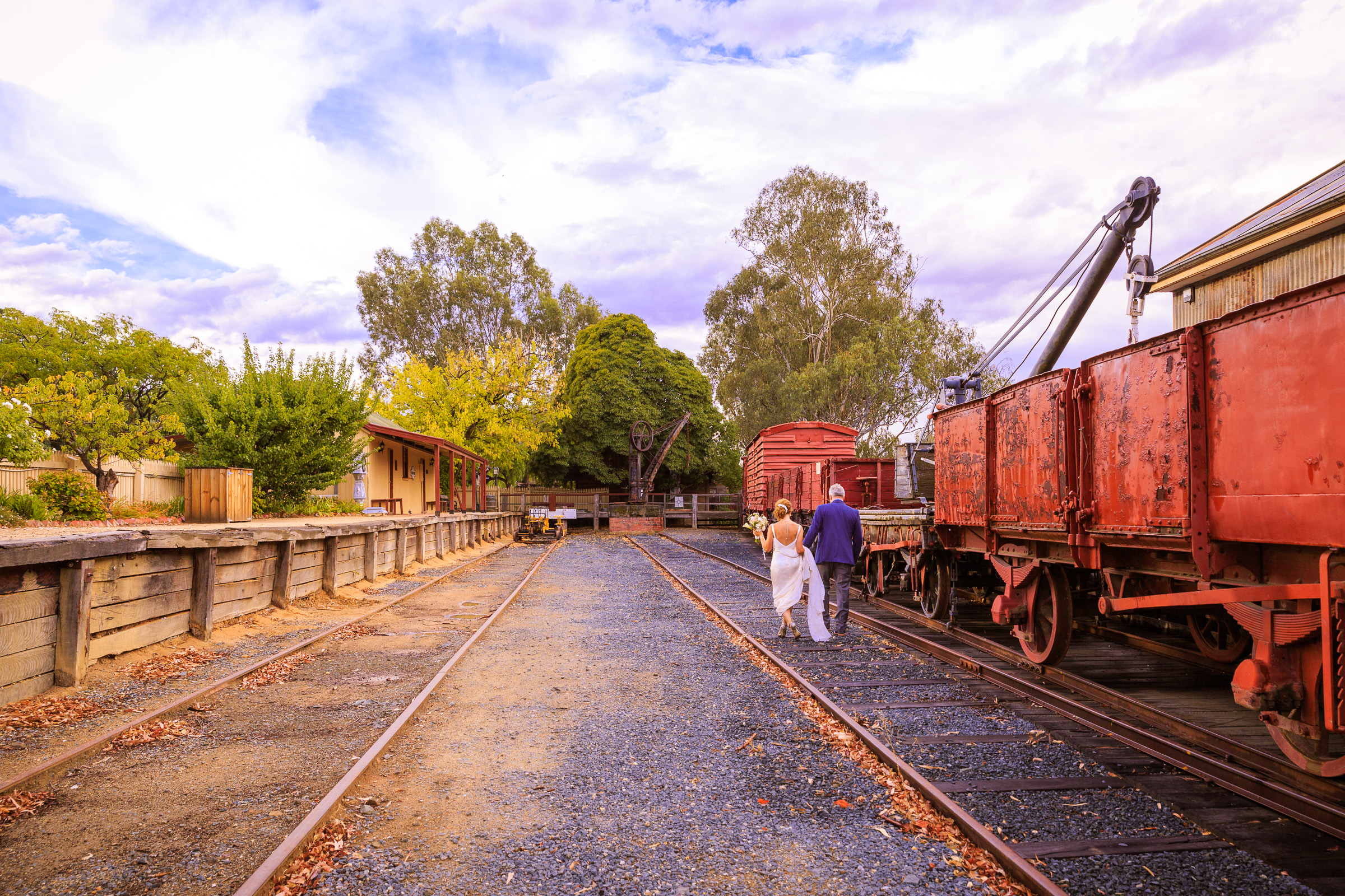 Port of Echuca - Train Line Wedding Photography