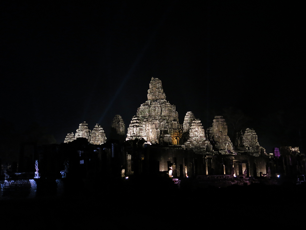 Bayon Temple at night.