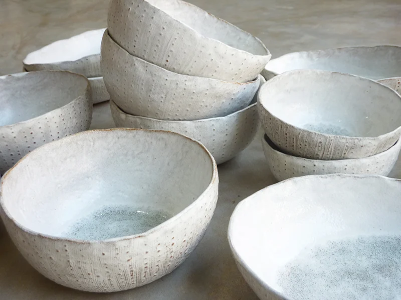 Oval dish and bowls mixed selection-coral collection