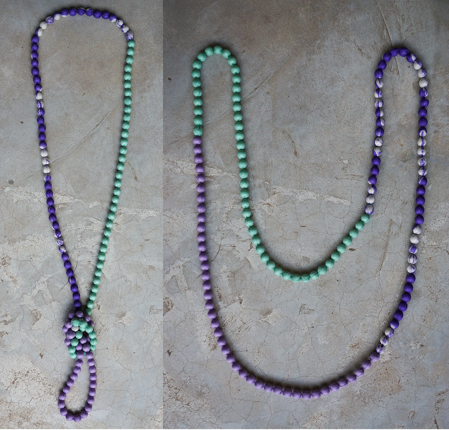 Lilac, jade and purple