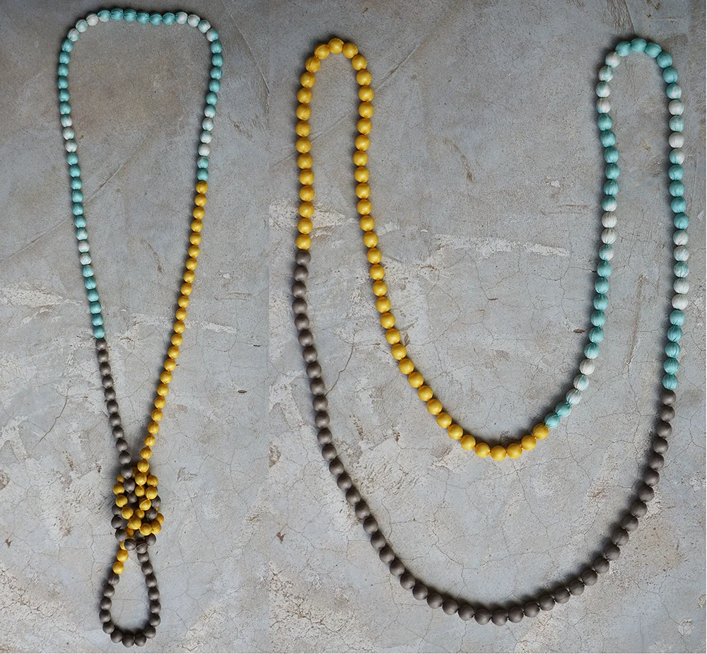 Sunshine yellow, taupe and sky blue
