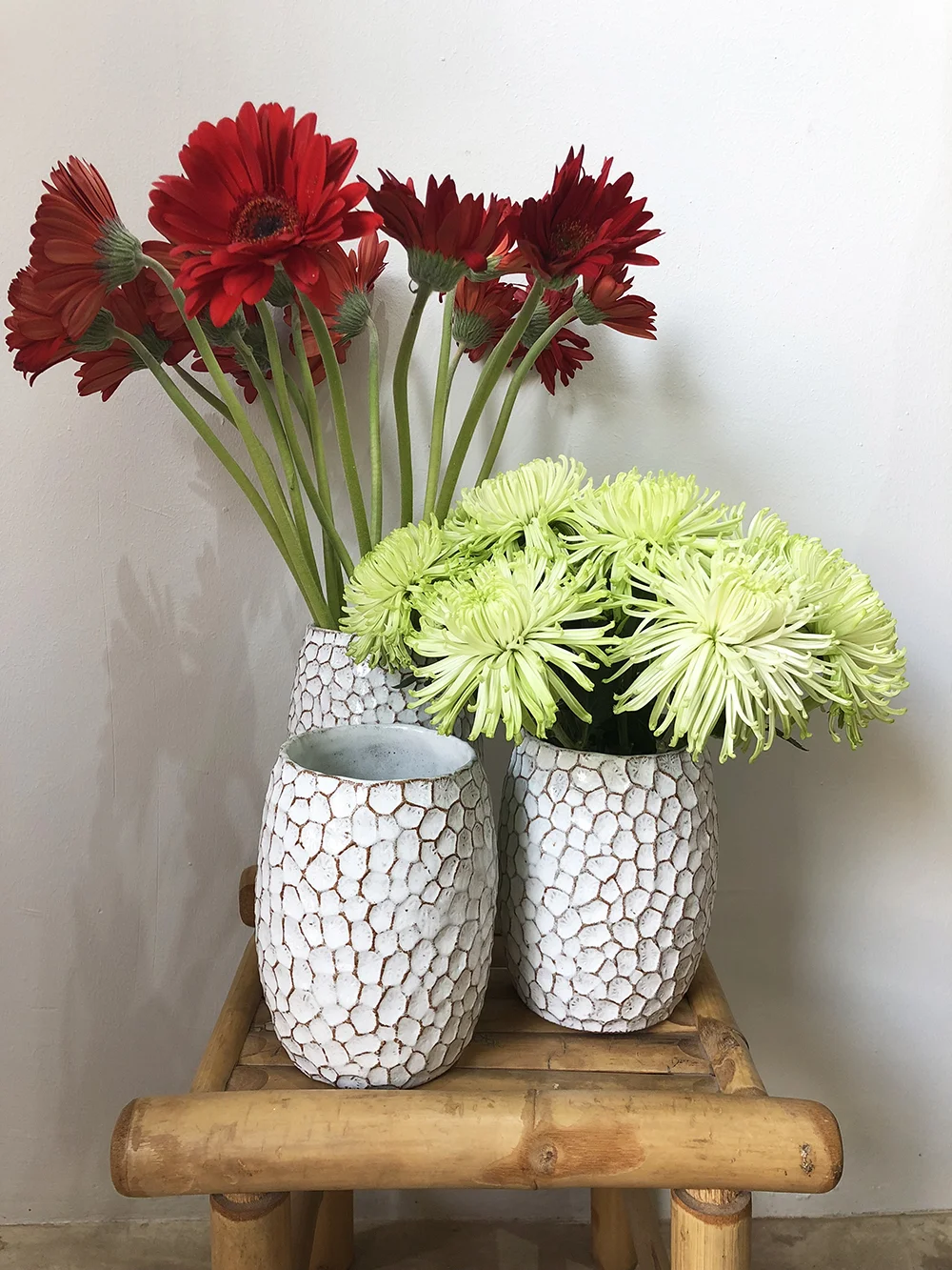 Coral vase, short and tall