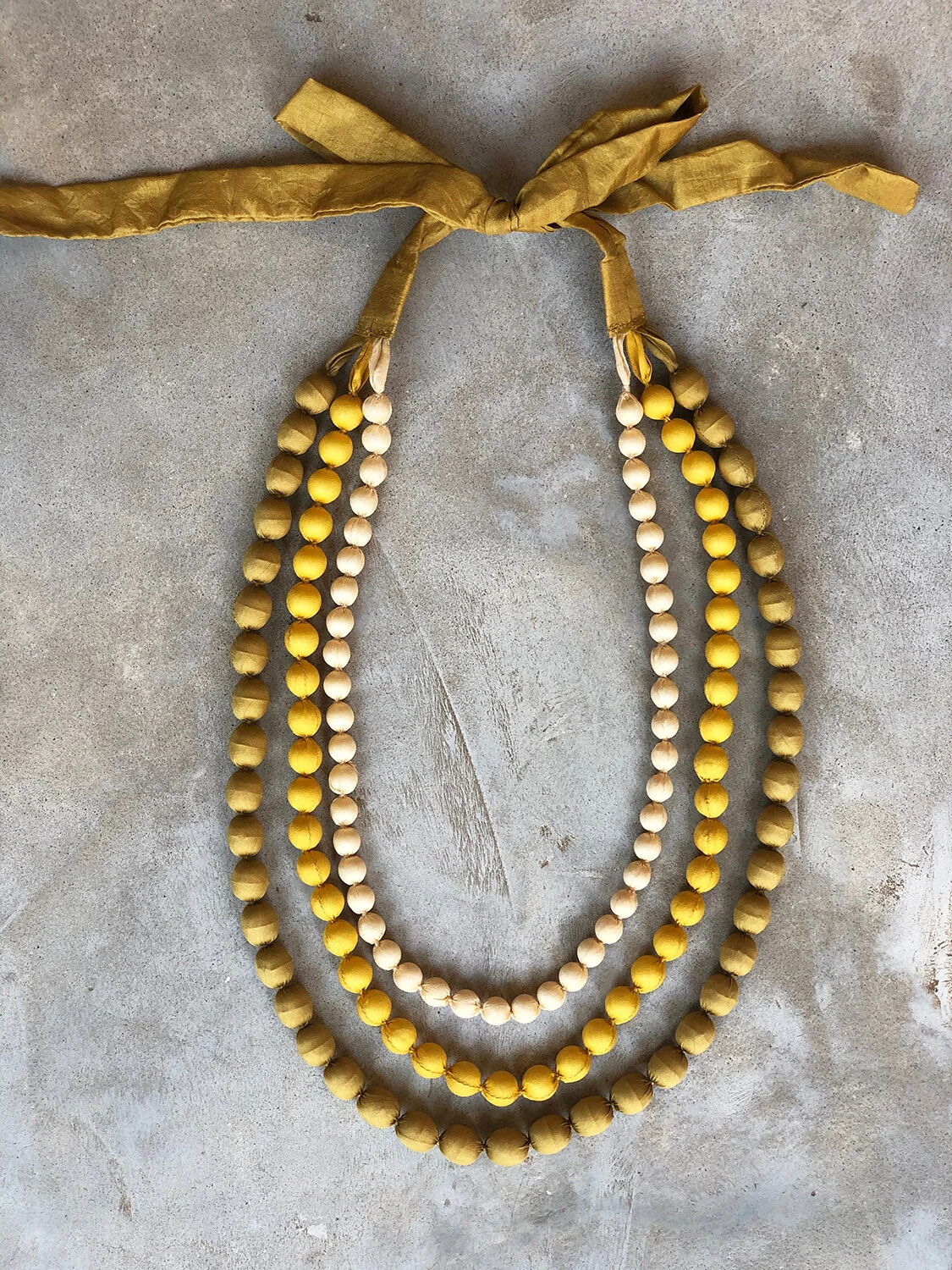 NECKLACES- Three tier silk collection 