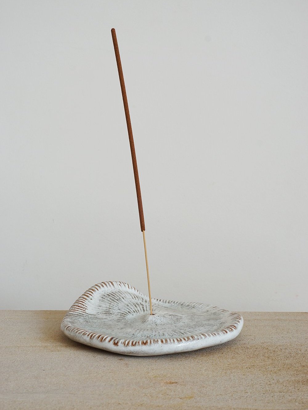 Stripe coral incense plate - D15cm - $25