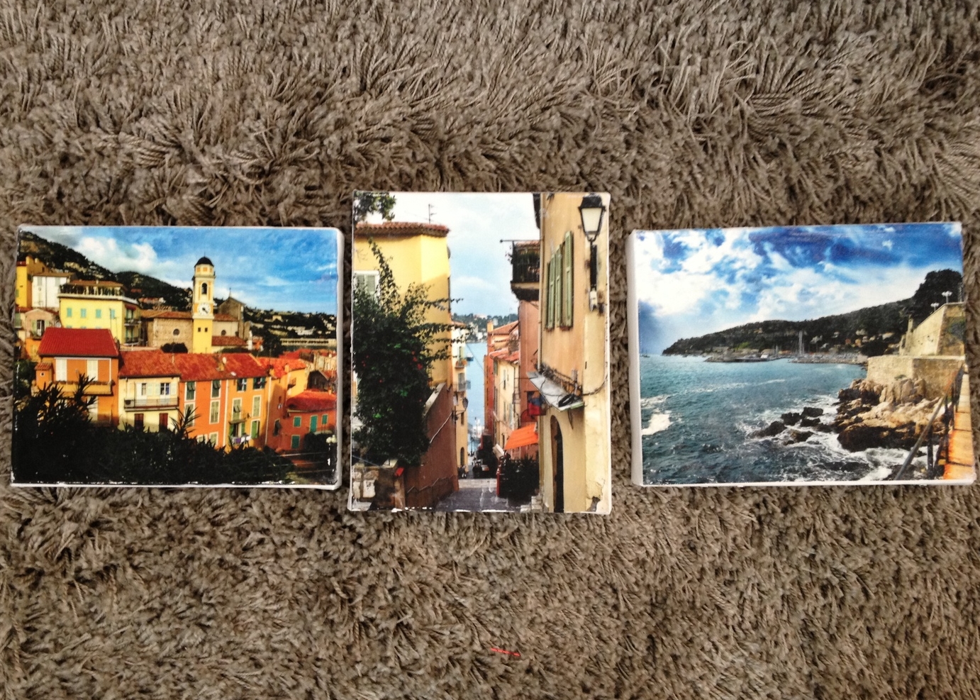 DIYed photo canvases from our Villefranche trip