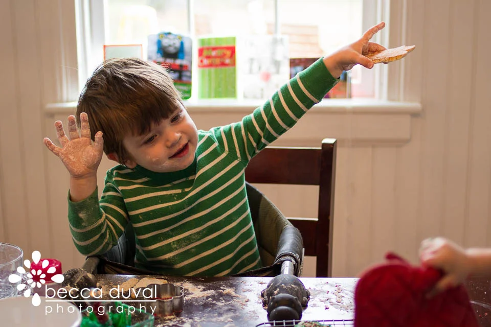 Caution: You must be super cute for your Momma to let you drop flour right on the floor like this. Good thing Will's so dreamy! :)