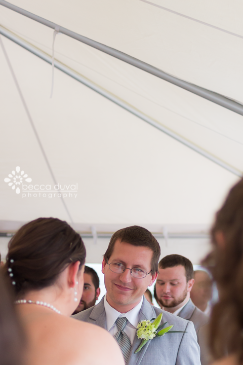 Ashley was dying to see the expression on Ben's face when he saw her for the first time as a bride - HIS bride. I think this look of awe and adoration about sums it up, don't you? :)