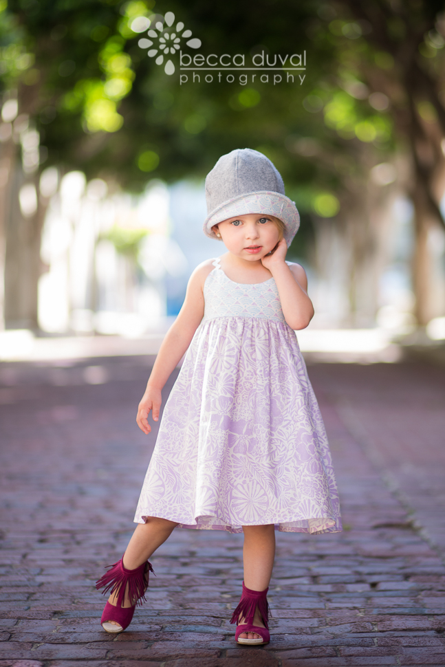Hummingbird dress by @Rabbit Rabbit Creations and Elsewhen's Eleanor hat in @Kate Spain Horizon fabric line for @ModaFabrics