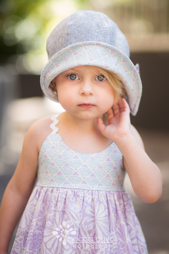 Hummingbird dress by @Rabbit Rabbit Creations and Elsewhen's Eleanor hat in @Kate Spain Horizon fabric line for @ModaFabrics