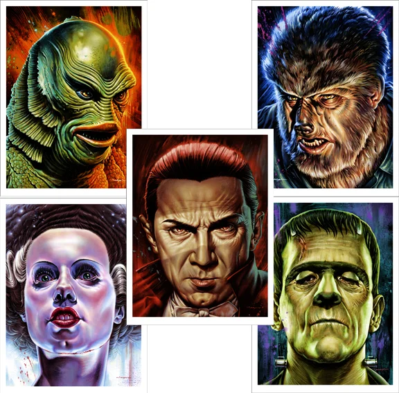 I might be cheating but Im grouping these as one since I think they compliment each other. I didn't get to go to the gallery show for this series but I wish I could have. Amazing detail and who doesn't love the Universal Monsters and Bela Lugosi! Artist: Jason Edmiston Size: 18”x24” each Printed by: Details: Run size: 175 each