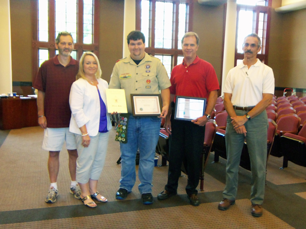 Pictured
is Eagle Scout candidate Drew Kite (center) with his parents, Kelly Kite and
B.J. Kite, Scout Master for Troop 65, Frank Fetzer, and Norman Barashick,
Executive Director at the DWSWA who presented them with Certificates of
Appreciation for their work on the Outdoor Classroom.
Normal.dotm
0
0
1
41
236
Dalton-Whitfield Solid Waste Authority
1
1
289
12.0
0
false
18 pt
18 pt
0
0
false
false
false
/* Style Definitions */
table.MsoNormalTable
{mso-style-name:"Table Normal";
mso-tstyle-rowband-size:0;
mso-tstyle-colband-size:0;
mso-style-noshow:yes;
mso-style-parent:"";
mso-padding-alt:0in 5.4pt 0in 5.4pt;
mso-para-margin:0in;
mso-para-margin-bottom:.0001pt;
mso-pagination:widow-orphan;
font-size:12.0pt;
font-family:"Times New Roman";
mso-ascii-font-family:Cambria;
mso-ascii-theme-font:minor-latin;
mso-fareast-font-family:"Times New Roman";
mso-fareast-theme-font:minor-fareast;
mso-hansi-font-family:Cambria;
mso-hansi-theme-font:minor-latin;
mso-bidi-font-family:"Times New Roman";
mso-bidi-theme-font:minor-bidi;}
