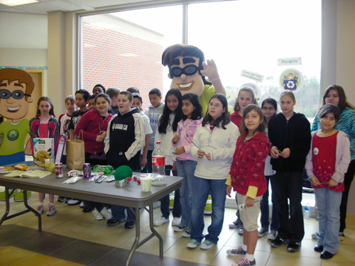  Students at Cedar Ridge Elementary School learned about recycling during a visit from Recycling Ben and Liz Swafford from the Target Recycling at School program. &nbsp;They discussed why recycling is important, what happens to the items collected fo