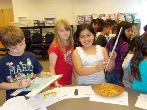  Students at Dug Gap Elementary School learned about trees and paper recycling during a visit from Recycling Ben and Liz Swafford from the Target Recycling at School program. 