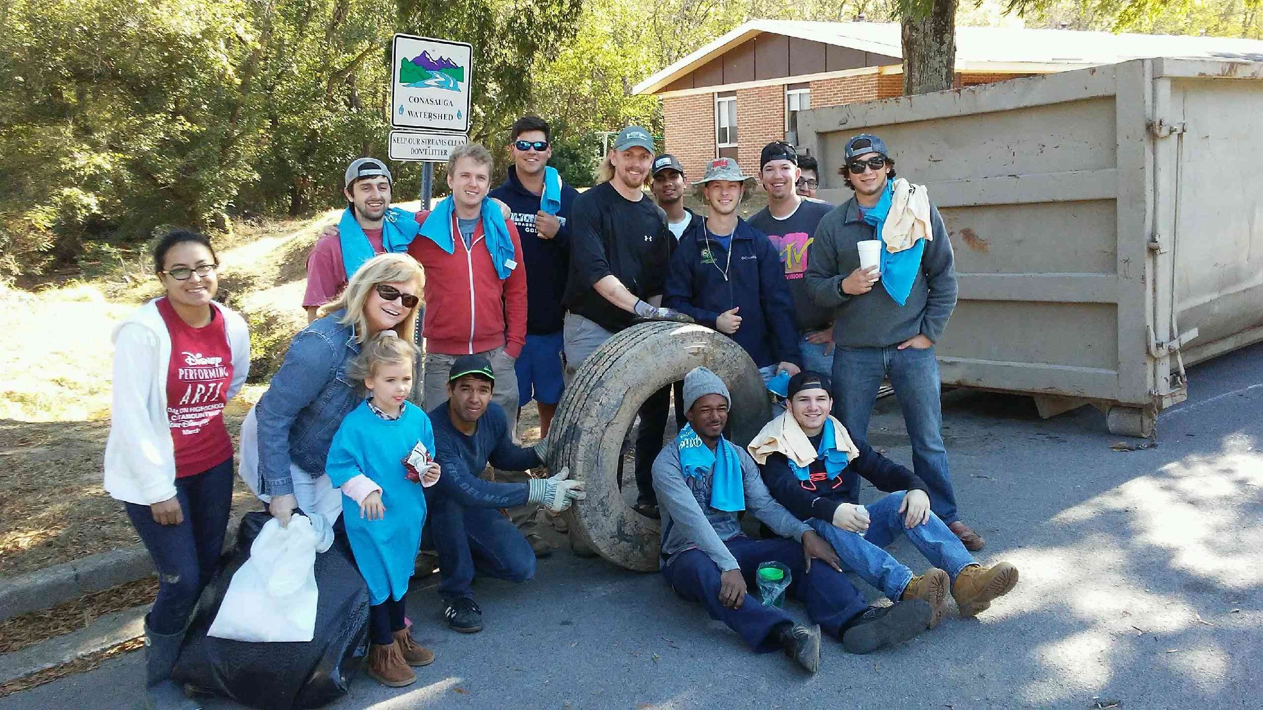 Volunteers at Mill Creek Tributary and Underwood Apartments in Dalton removed more than two-thousand pounds of litter and illegally dumped tires from the watershed during Make a Difference Day.