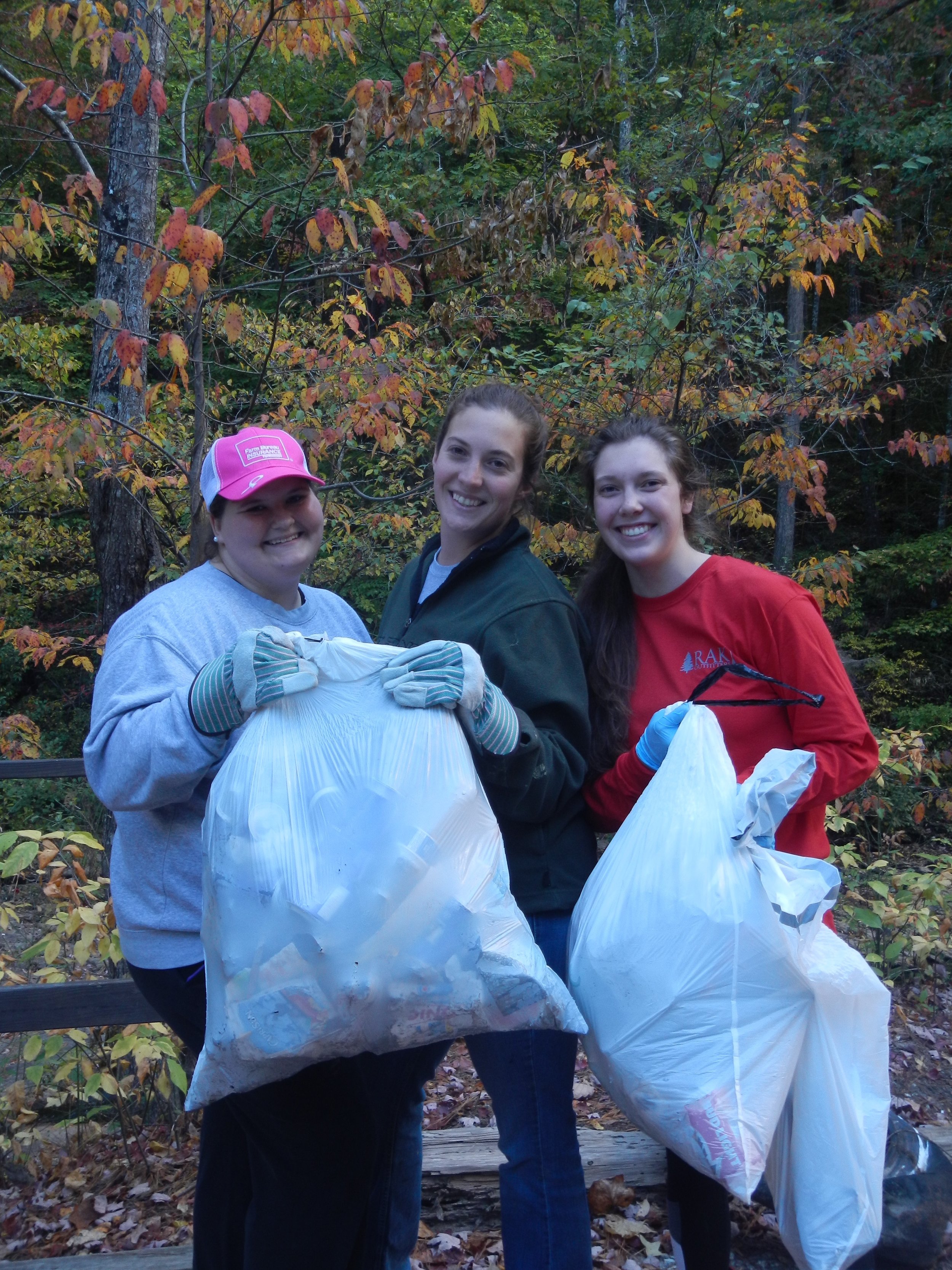 Pictured are only a few of the 35 volunteers that helped to remove litter at Holly Creek in Murray County during the 2016 Conasauga River Watershed Cleanup event.