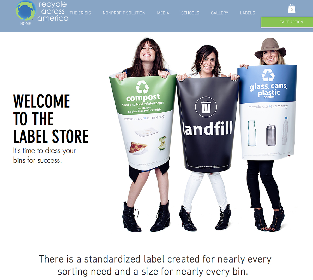 The Recycle Across America online label store (recycleacrossamerica.org) offers a wide variety of ready-made, full color recycling bin labels for use in offices, schools, and other public places. Placing the right signage on recycling bins is one way to encourage others to recycle too.