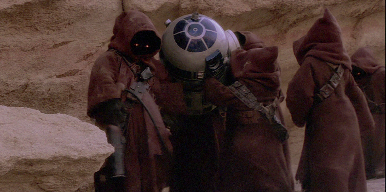 A clan of Jawas capture R2D2 with intentions of selling him for parts, or possibly recycling him. Star Wars provides several examples of how resources were recovered and reused. 