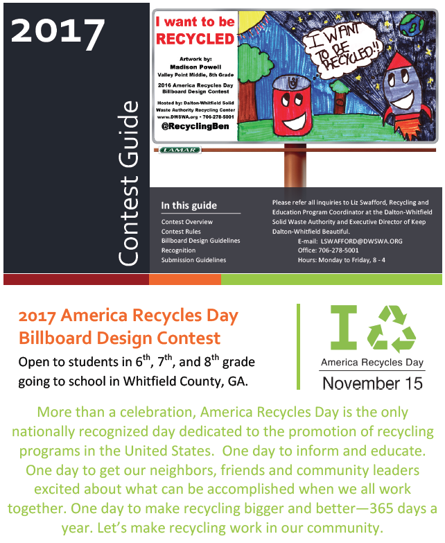 America Recycles Day Billboard Contest Announced for Fall 2017