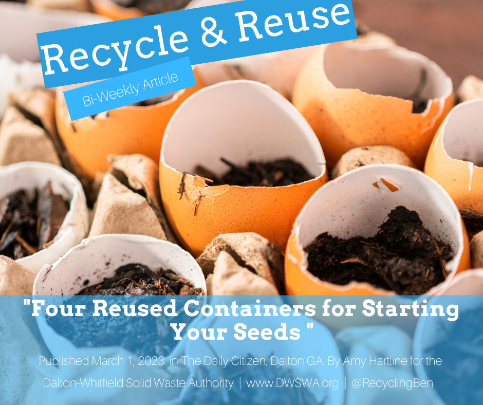 Four Reused Containers for Starting Your Seeds — Dalton-Whitfield Solid  Waste Authority