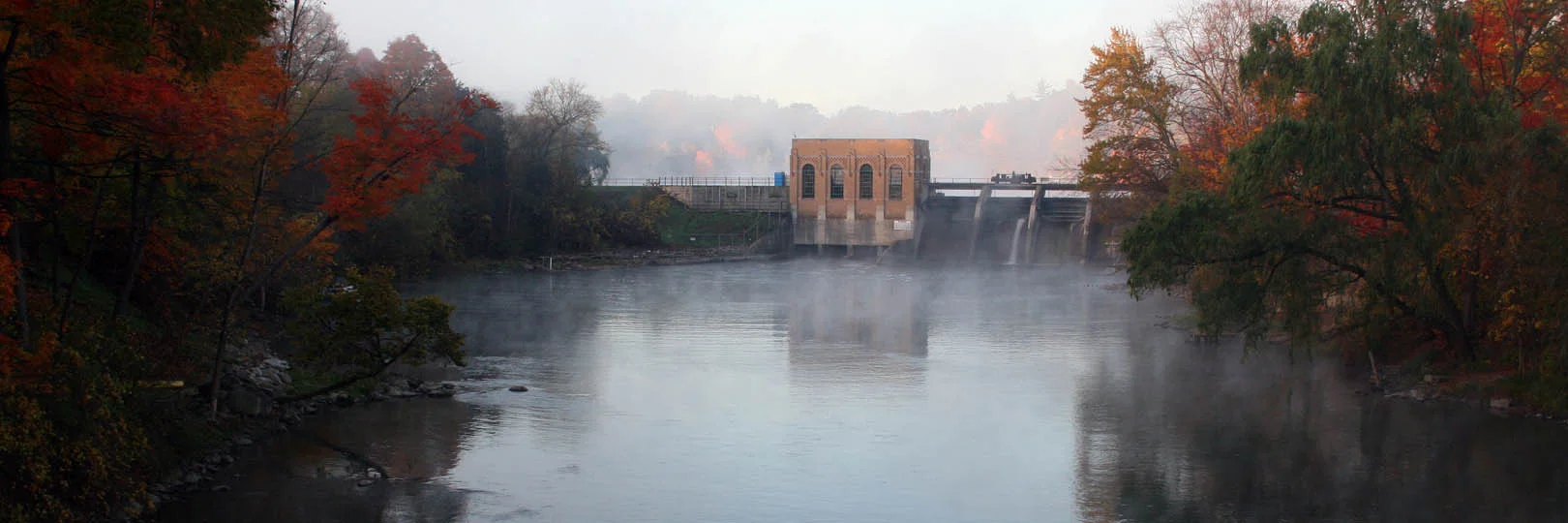 Cascade Dam Autumn -- Wide