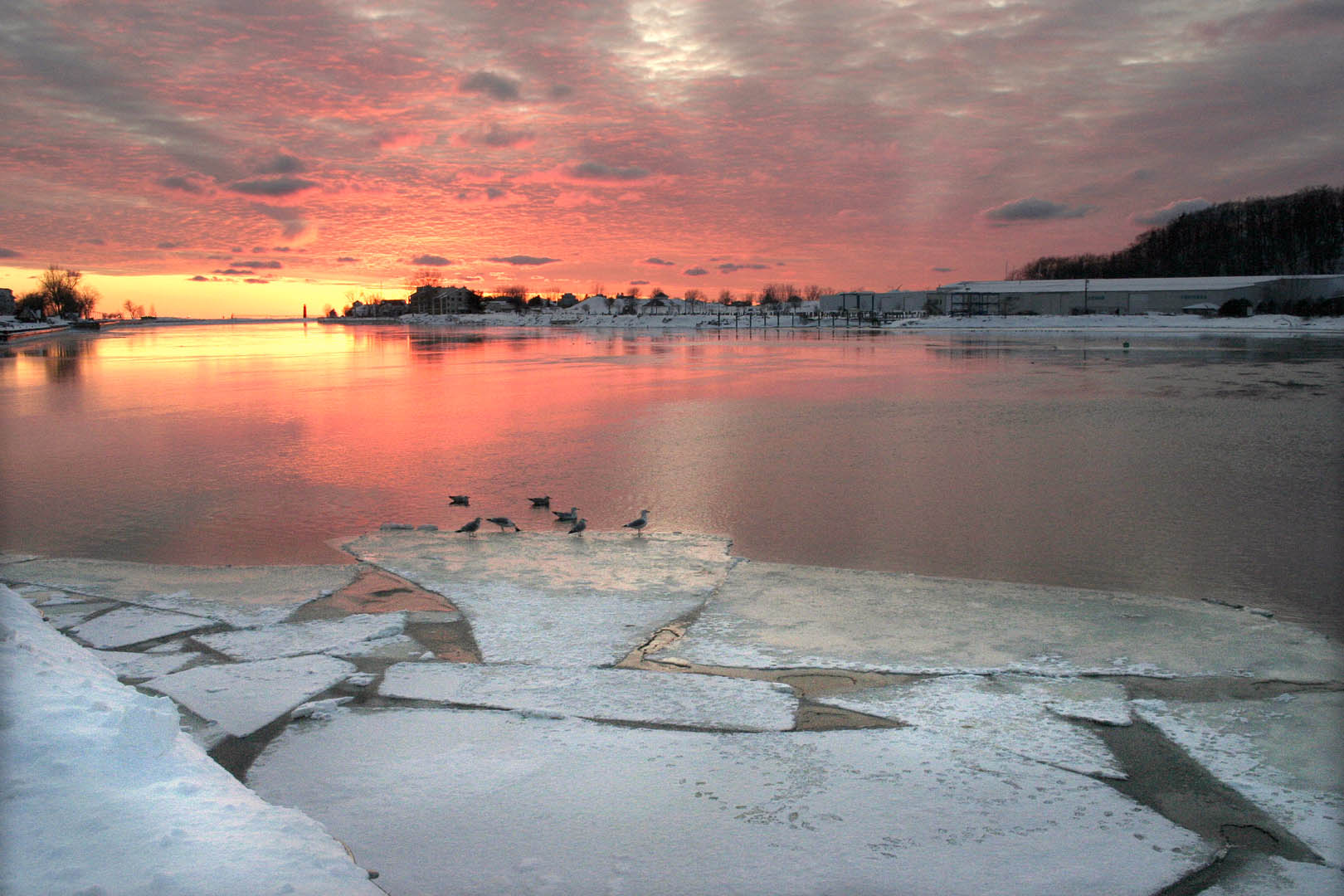 Grand Haven Winter Sunset