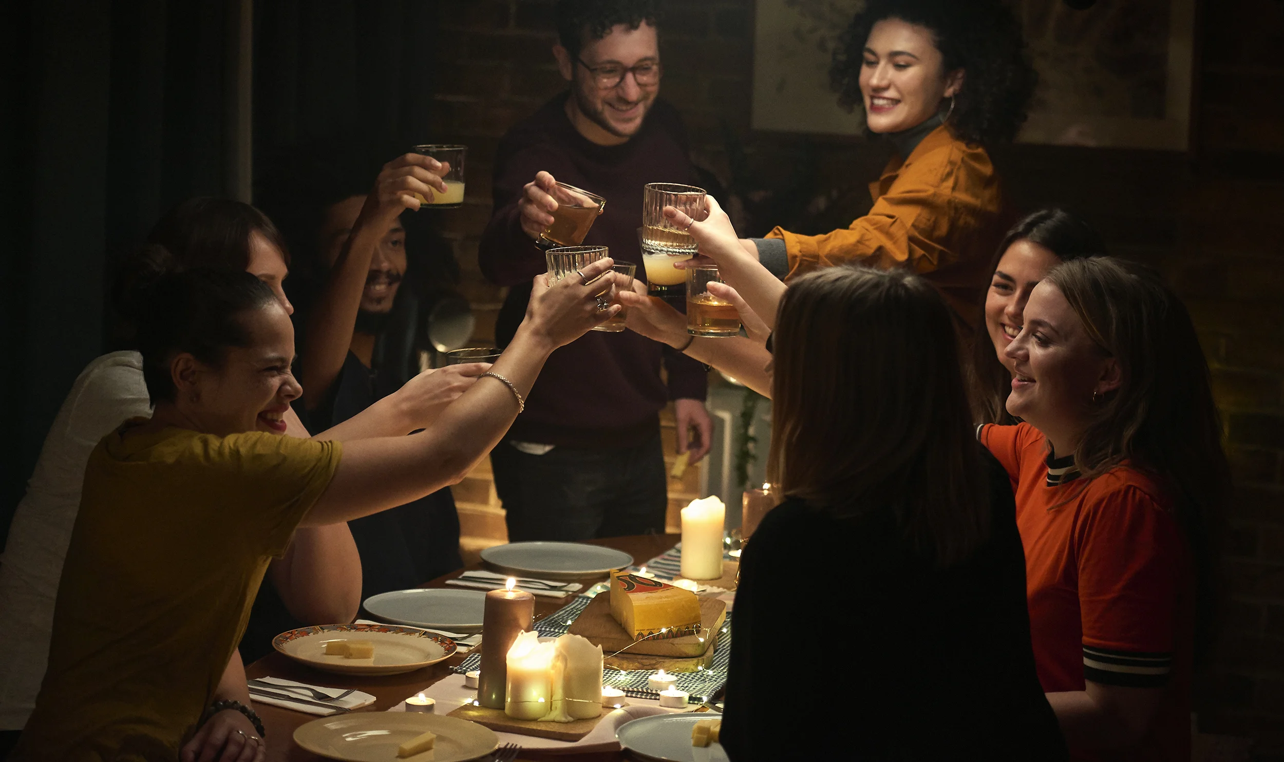 friends having evening drinks - lifestyle photography