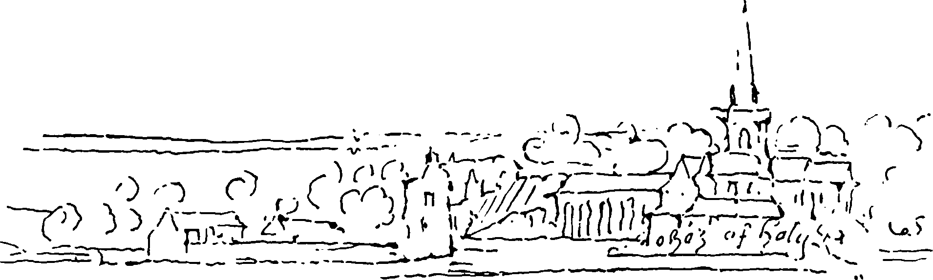 Holywell Priory in Wyngaerder's 'Panorama of London' circ. 1540.