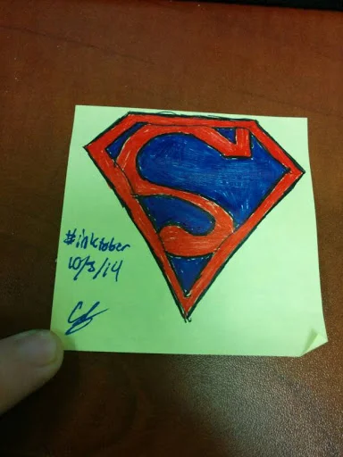 #Inktober Day 3: Superman logo, SuperLazy Friday