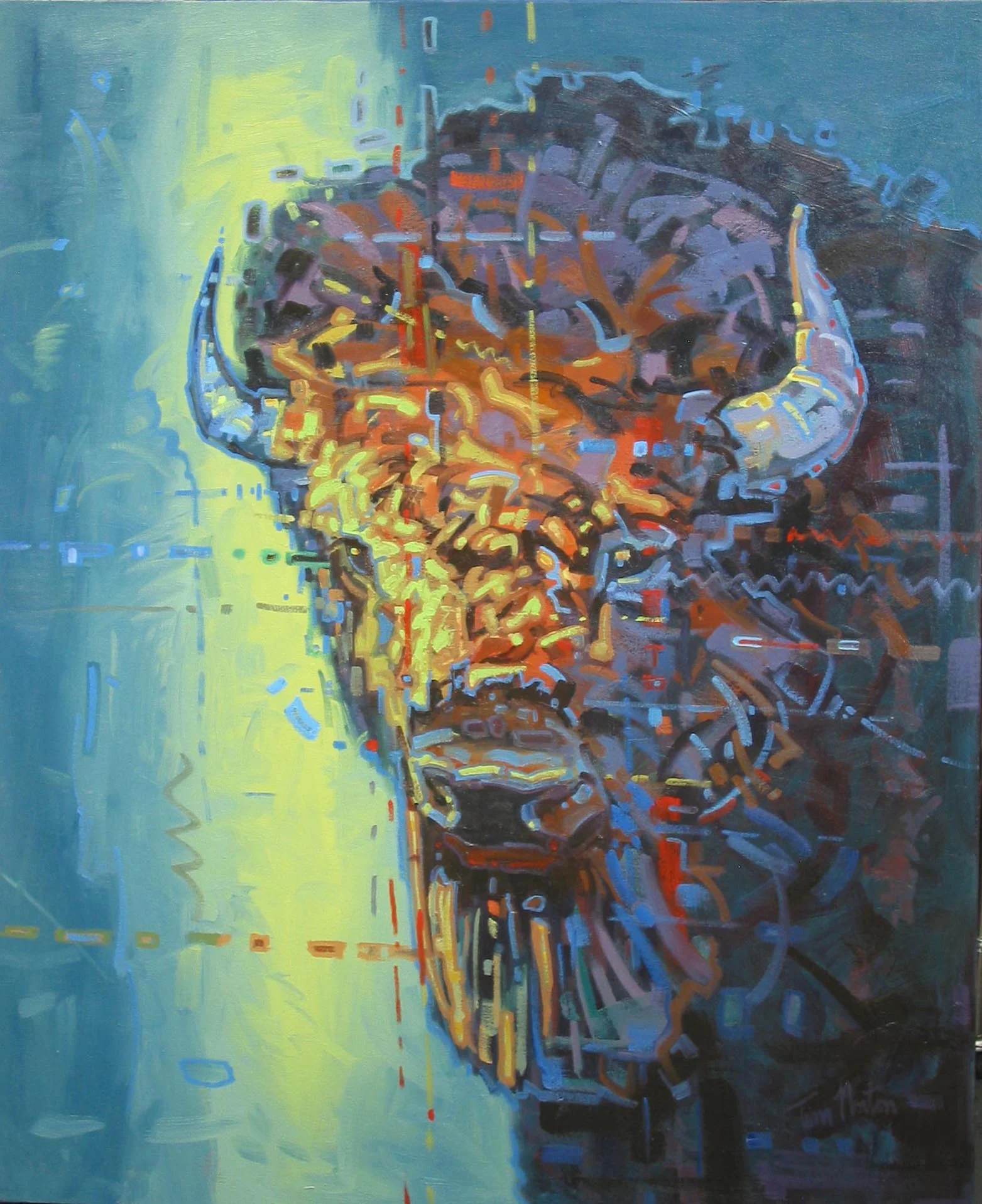 Buffalo in Green Light