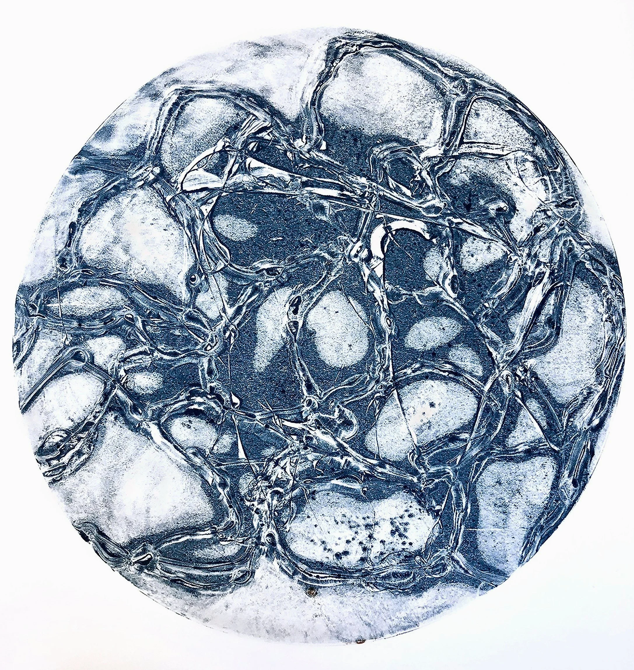 Blue Biomass
Pigment printing ink on paper
8” round, 2022