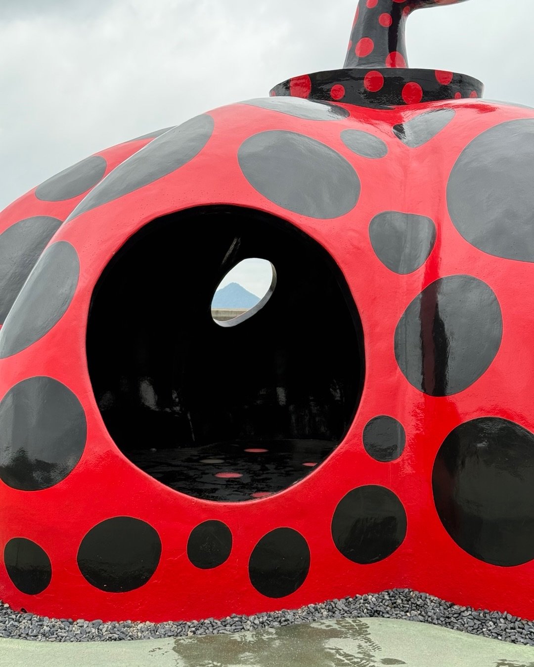 In tribute to Yayoi Kusama and her long life creating art. Glad I got to climb inside this womb-like vessel and experience it in person. Seto Inland Sea, Naoshima, 2025. May she rest in peace.