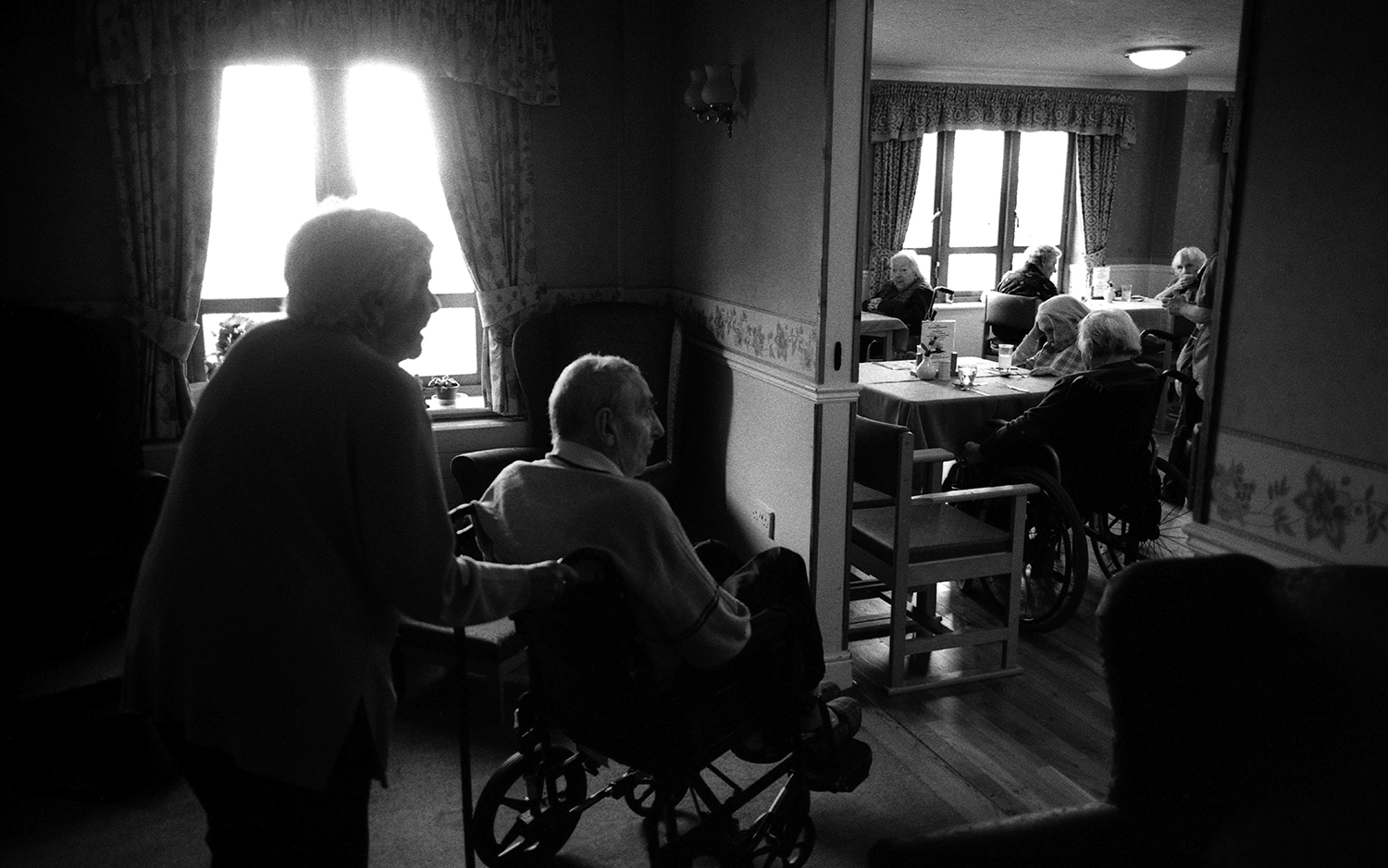 During his first few months in care he was able to be taken into communal areas. but he found it depressing to be in there.
