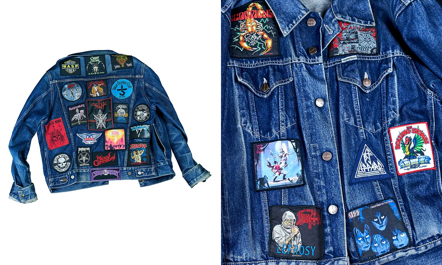 Big X's jacket "I went to see Rainbow last year in Birmingham & I met a couple of older rockers who were taken by my jacket & started talking about some of the bands such as Scorpions, Priest & Ozzy & how they went to see them back in the day. A lot of older rockers really dig the jacket if I come across them in pubs or gigs. It always a good conversation stimulator." Big X