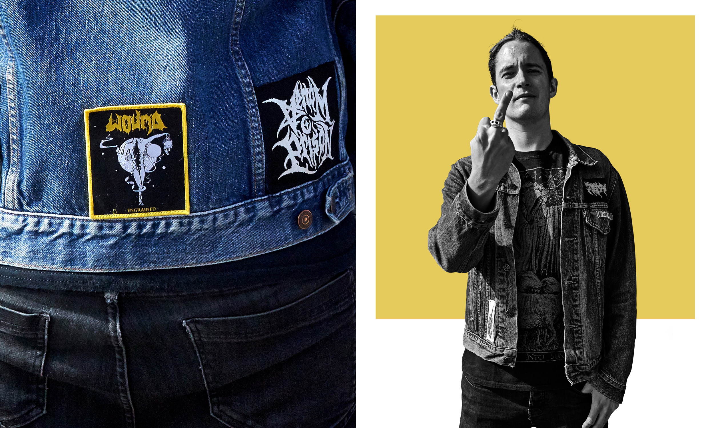"The patch collection on this jacket is pretty minimal, it mainly reps underground bands which I think is really important. Spread the bands you're into, support the scene." Adam