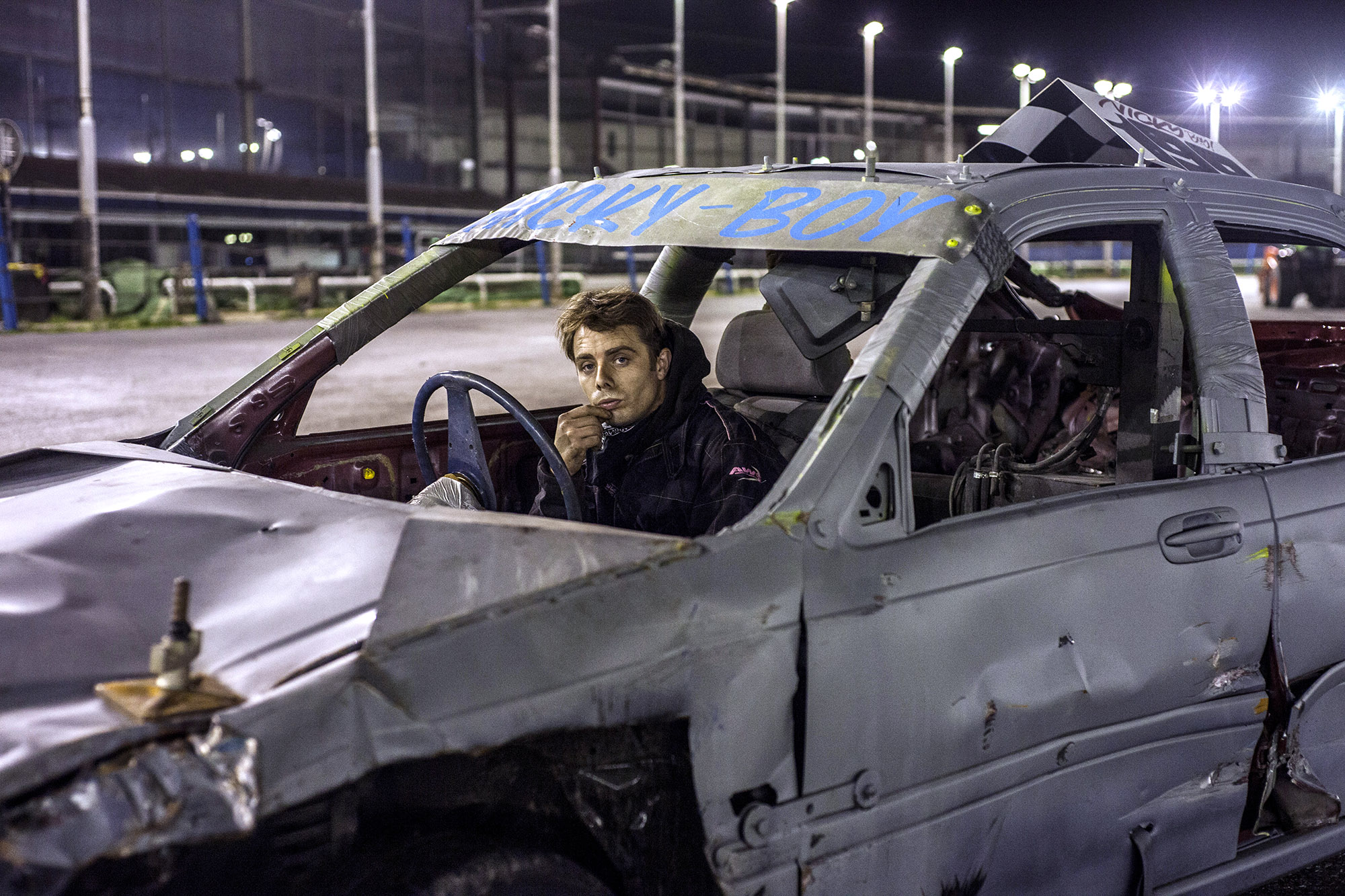 "Racing Means a lot to me. It's a big part of my life. I love being in the racing community.. there's loads of good banter with all the racing lads... and what happens on the track stays on the track. The best part of my racing career to date was when only me and my brother were left in a destruction derby and I had to finish him off with a big head-on smash... we got a great picture of that" - Nicky ' Nicky Boy' Dingle (29) - races in the Spedeworth Rookie Bangers class alongside his brother.