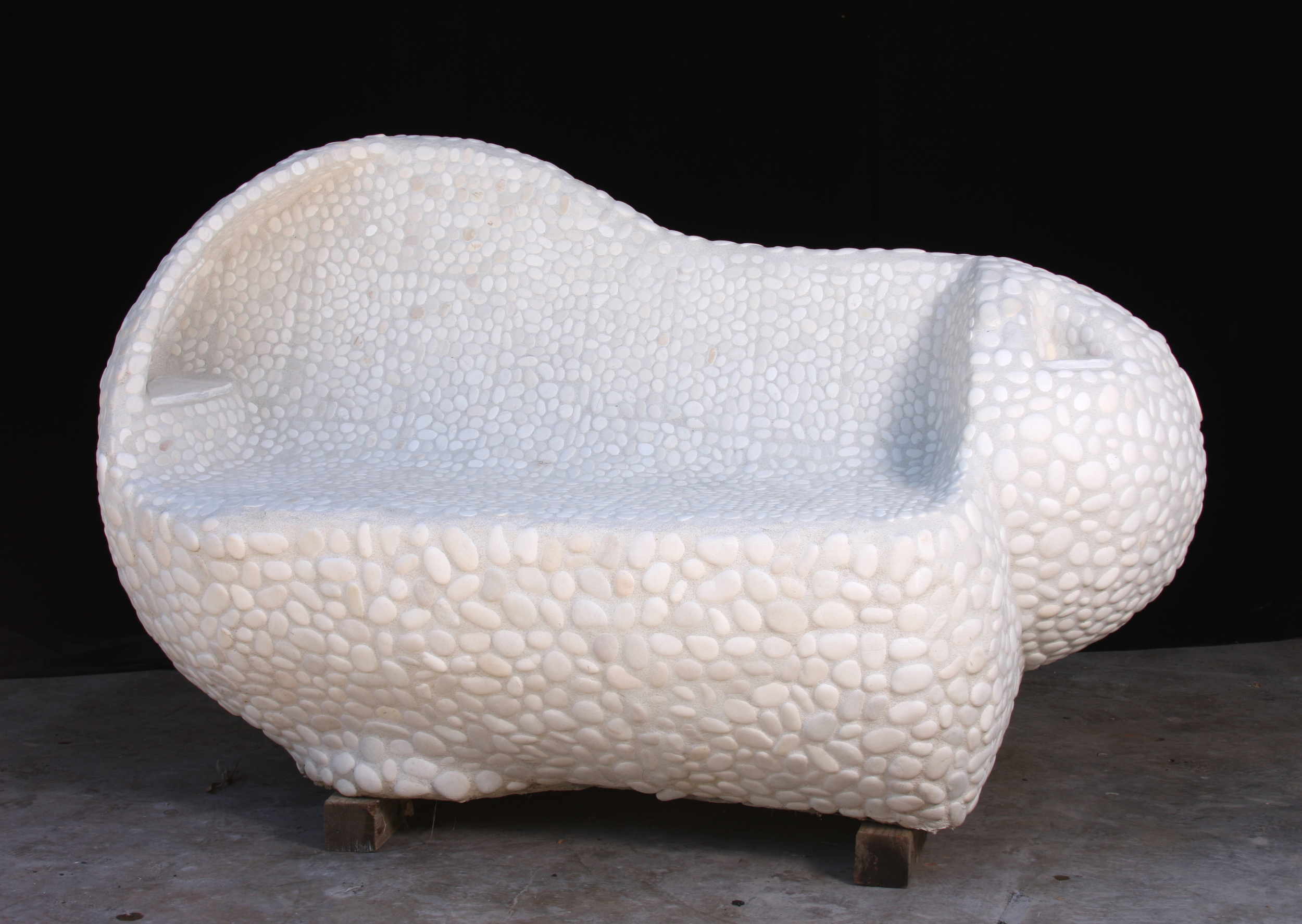  “Cloud 9” (Bench) 46” x 61”x 46” River rocks and cement 2009 