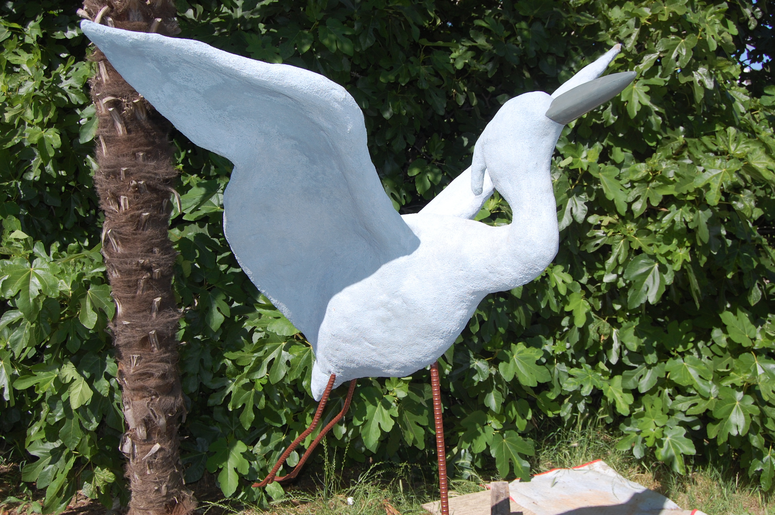  "Great Blue Heron" 48"x59"x49" Cement and steel 2010 