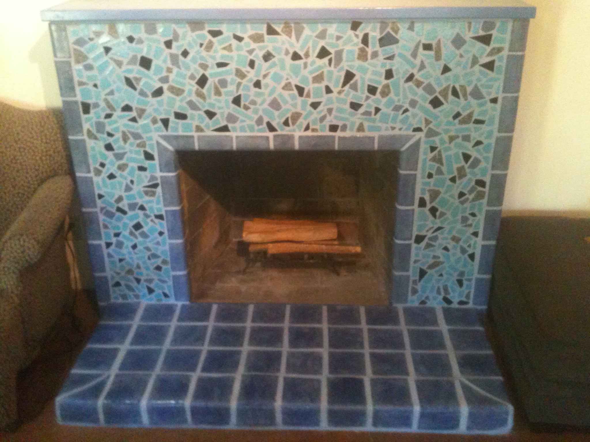 Resurface of existing fireplace in Davis home