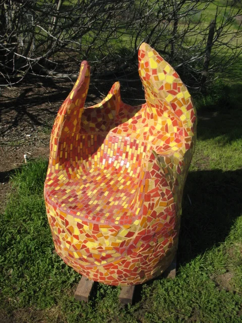 “Home Flame” 49”x38”x41” Ceramic, mosaic, steel, and cement 2009